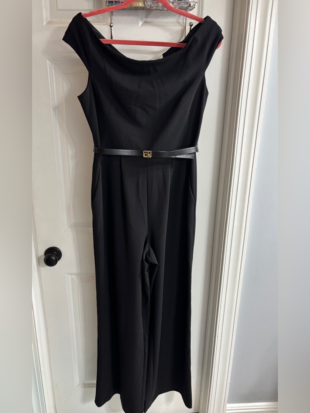 Calvin Klein Black Off-Shoulder Jumpsuit